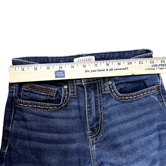 Shyanne Jeans Women’s 26 Short Blue Bootcut Mid Rise Western Embroidered Pocket - Picture 6 of 9